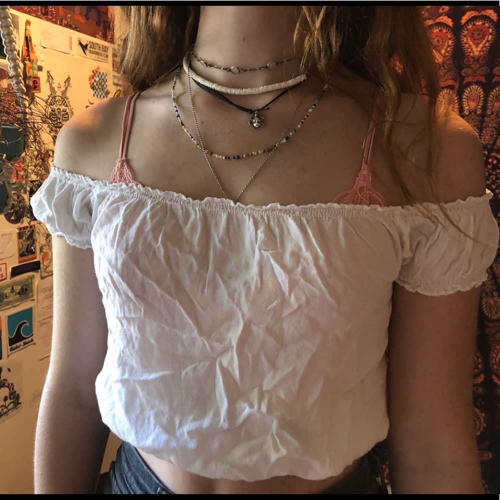 Brandy Melville white off the shoulder top